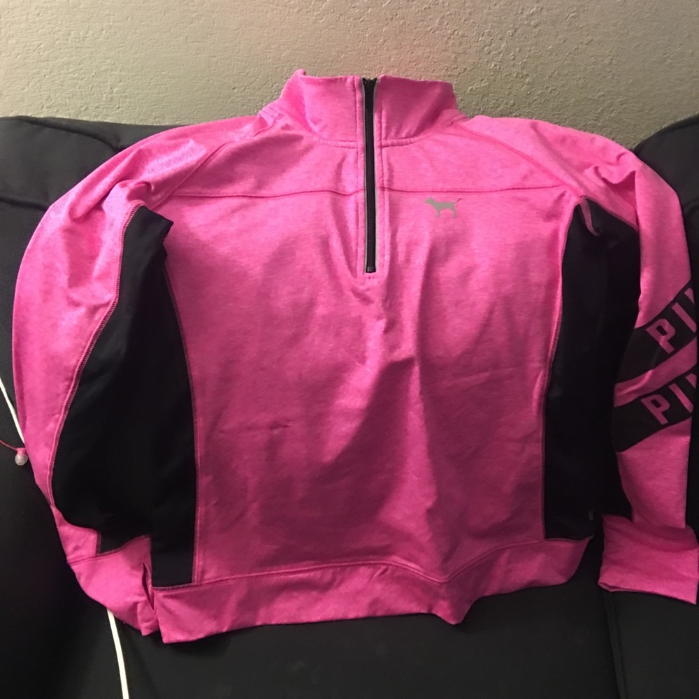 VS pink half zip sweatshirt